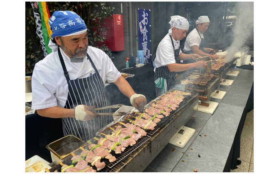 Hibachi Tabo Commercial Large Grill - with Yakitori Rail and 3 Large Mesh Grills and Stainless Scoop