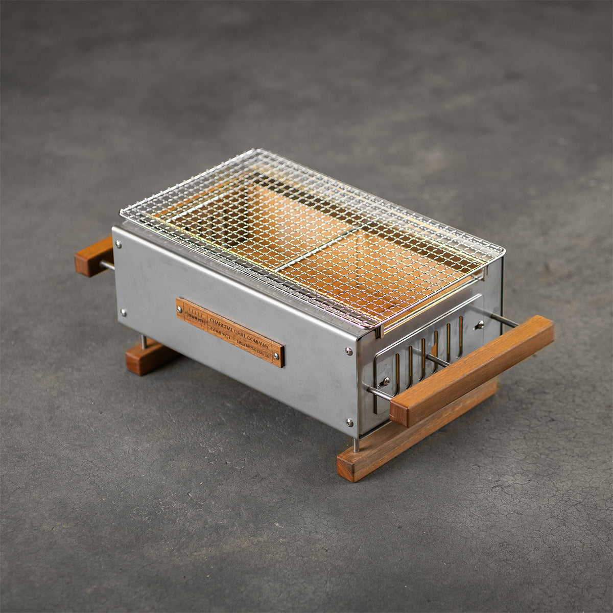 Hibachi Tabo Compact Grill with yakitori rail and a Large Mesh Grill