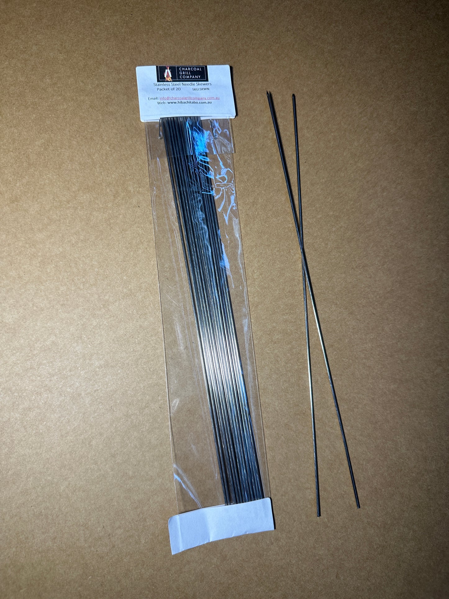 Stainless Steel Needle Skewers Pkt of 20