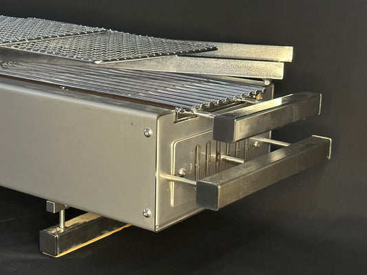 Hibachi Tabo Commercial Grill with Commercial Grill Top, Yakitori Rail and 3 Mesh Grills